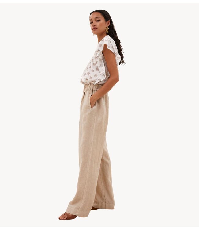 BY-BAR Broek benji linen pants biscuit