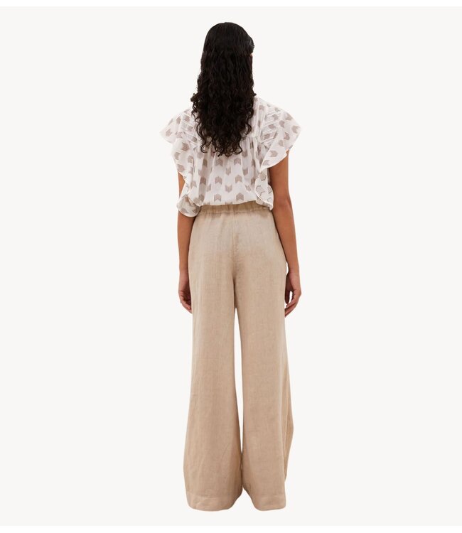 BY-BAR Broek benji linen pants biscuit