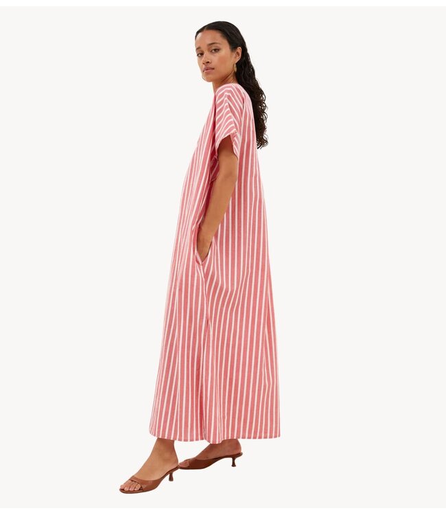 BY-BAR Jurk bali stripe dress red stripe