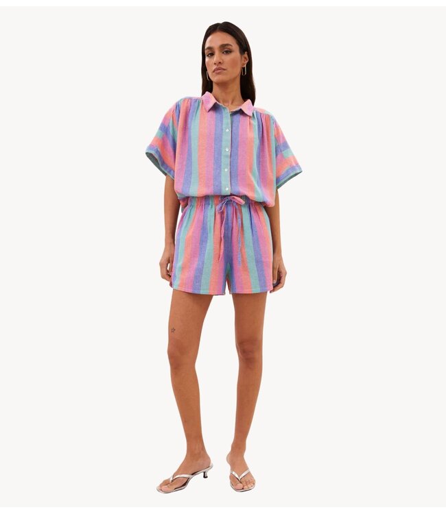 BY-BAR Blouse sunny rainbow pleats blouse rainbow stripe
