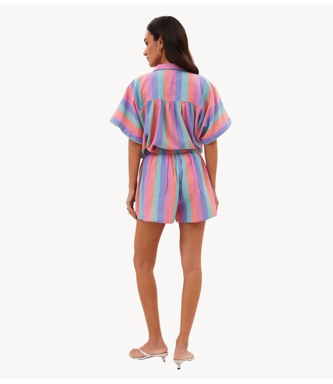 BY-BAR Blouse sunny rainbow pleats blouse rainbow stripe