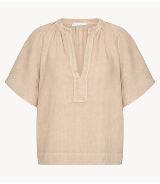 BY-BAR Blouse vina linen blouse biscuit