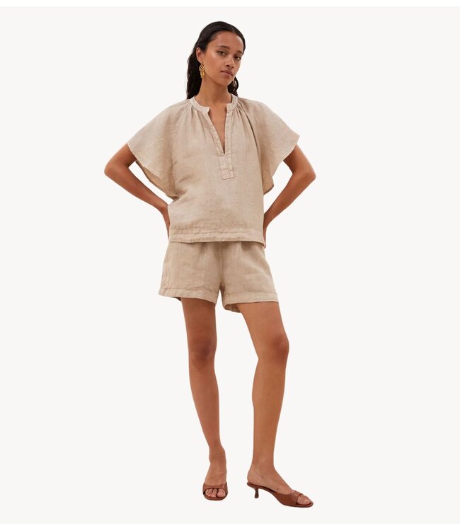 BY-BAR Blouse vina linen blouse biscuit