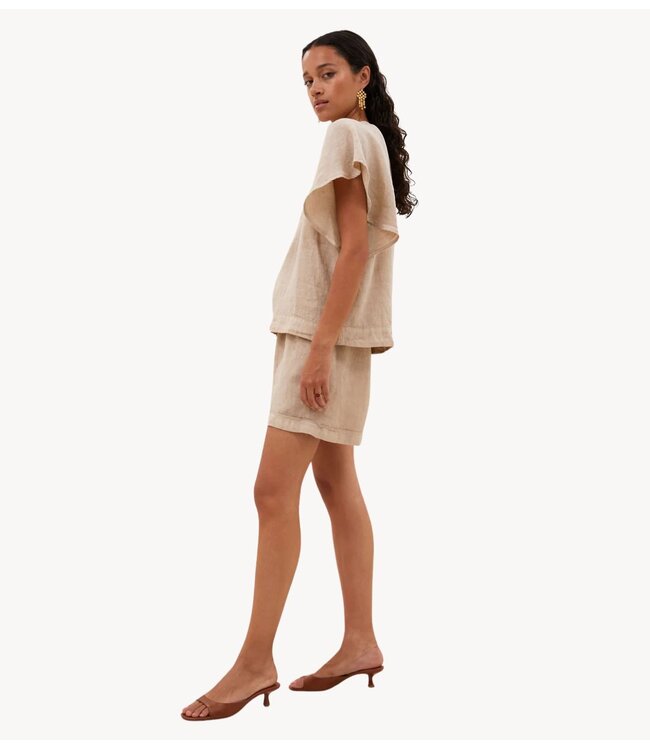 BY-BAR Blouse vina linen blouse biscuit