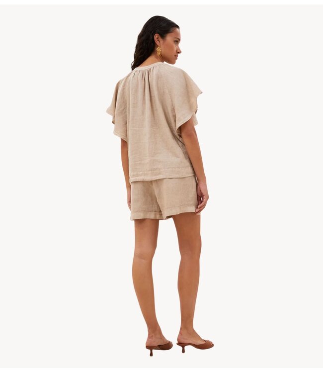 BY-BAR Blouse vina linen blouse biscuit