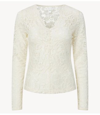 YAS Top YASLACEY LS V-NECK LACE TOP S. NOOS pristine