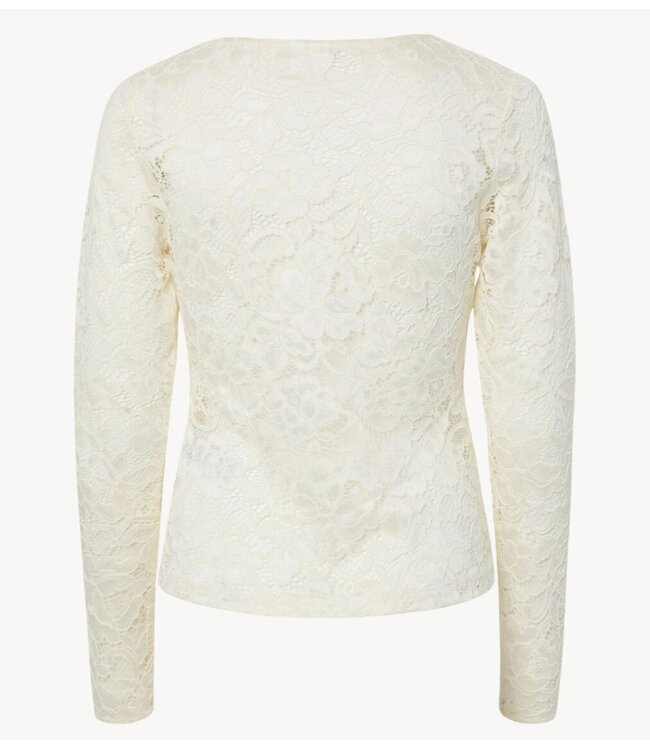 YAS Top YASLACEY LS V-NECK LACE TOP S. NOOS pristine