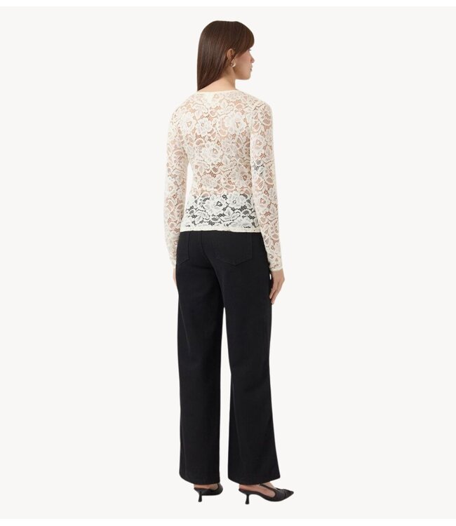 YAS Top YASLACEY LS V-NECK LACE TOP S. NOOS pristine