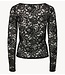 YAS Top YASLACEY LS V-NECK LACE TOP S. NOOS black