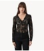 YAS Top YASLACEY LS V-NECK LACE TOP S. NOOS black