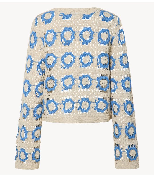YAS Vest YASCITOVA LS CROCHET CARDIGAN S. Pristine marina