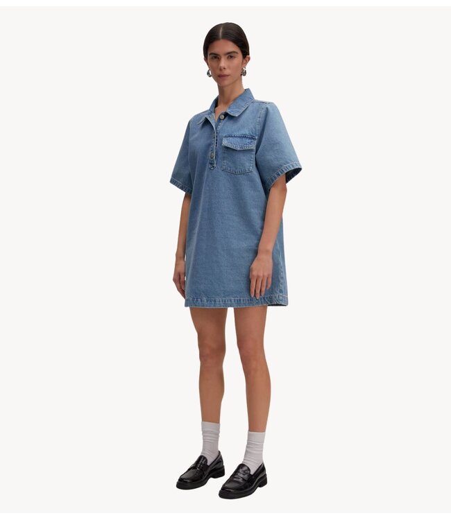 EDITED Jurk Asta Denim Dress Lightblue