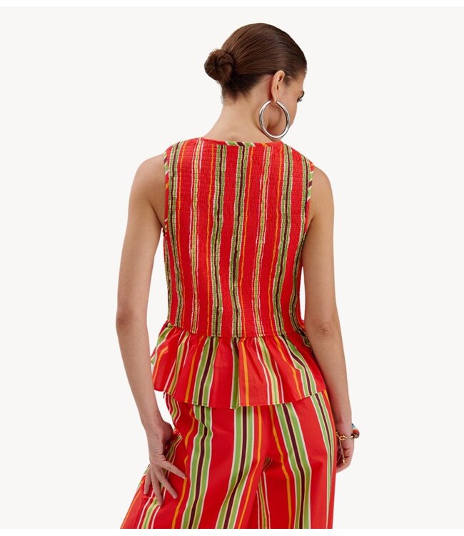 HARPER & YVE Top CINDY-SS MULTI STRIPE RED