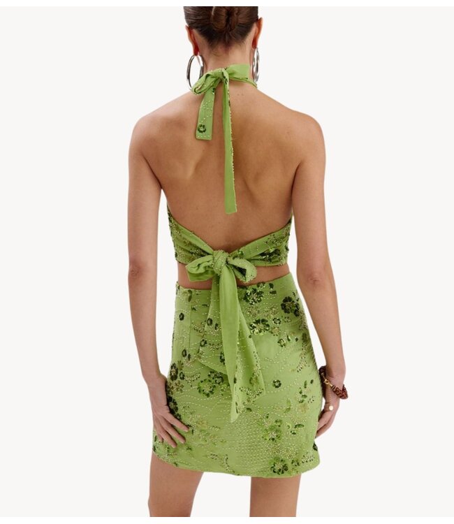 HARPER & YVE Jurk SORA-DR GREEN SEQUIN