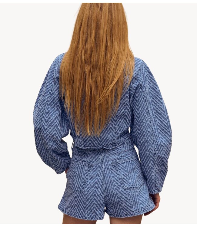 OU. Broek short beat bleu clair