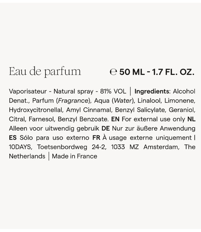 10DAYS Parfum unexpectedly eau de parfum 50ml