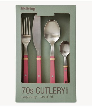 HKLIVING Bestek 70s cutlery: raspberry, set of 16