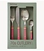 HKLIVING Bestek 70s cutlery: raspberry, set of 16