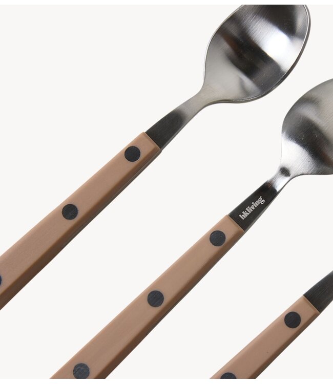 HKLIVING Lepeltjes 70s cutlery: tea spoons taupe, set of 4