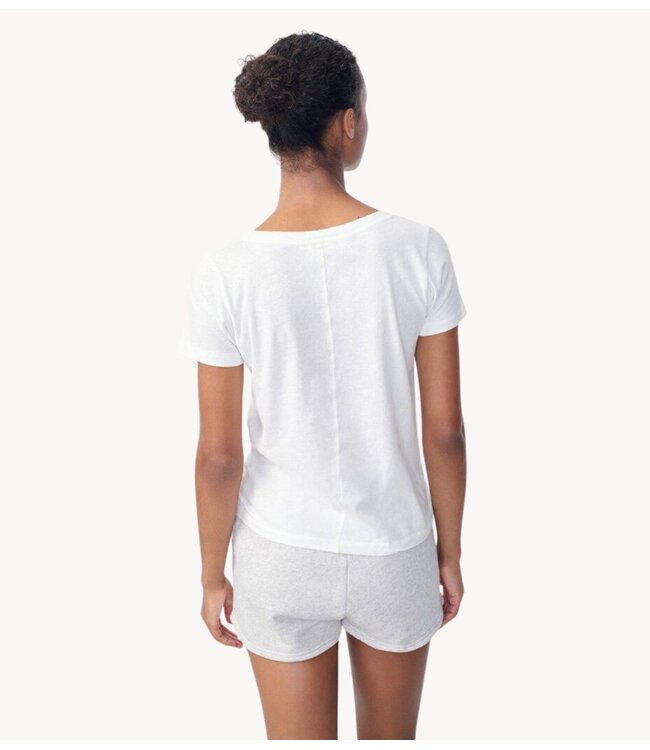 American Vintage T-shirt  V- GAMIPY BLANC