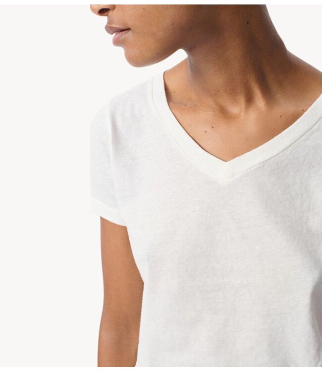 American Vintage T-shirt  V- GAMIPY BLANC