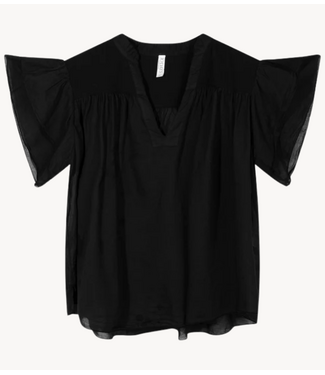 10DAYS Top a-line ruffle top black