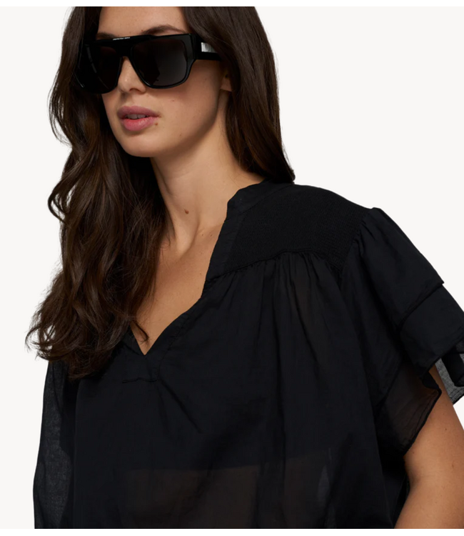 10DAYS Top a-line ruffle top black