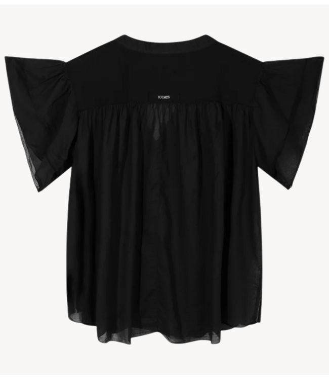 10DAYS Top a-line ruffle top black