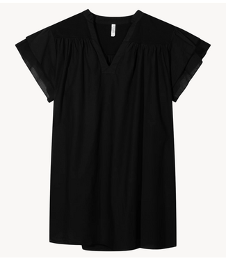 10DAYS Jurk a-line ruffle dress black