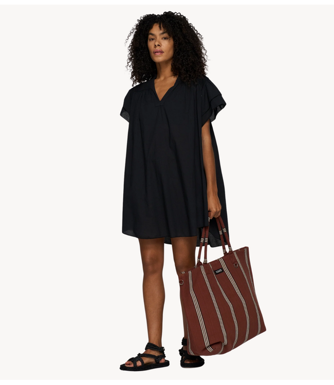 10DAYS Jurk a-line ruffle dress black