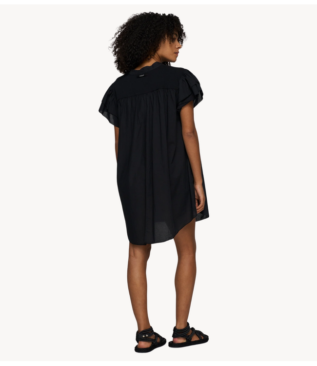 10DAYS Jurk a-line ruffle dress black