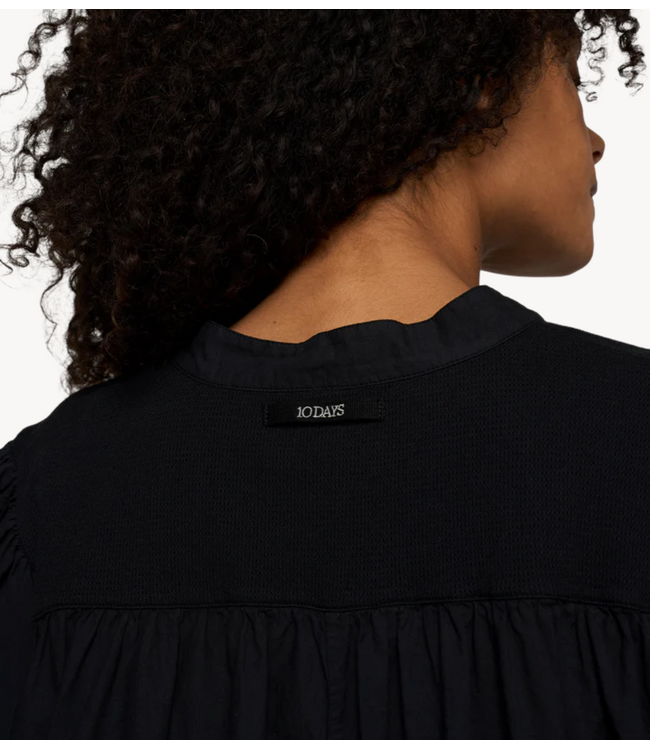 10DAYS Jurk a-line ruffle dress black