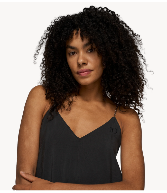 10DAYS Jurk strappy dress modal black