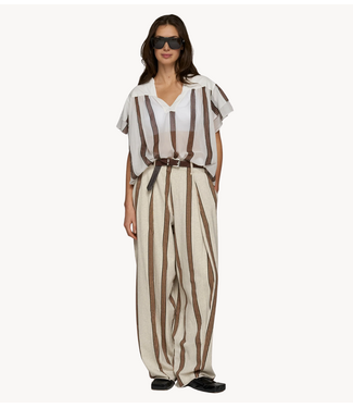 10DAYS Top a-line top stripes ecru