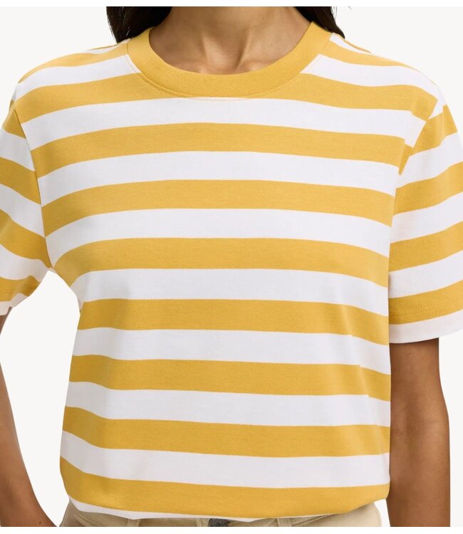 Selected Top SLWESSENTIAL SS STRIPED BOXY TEE NOOS Ochre