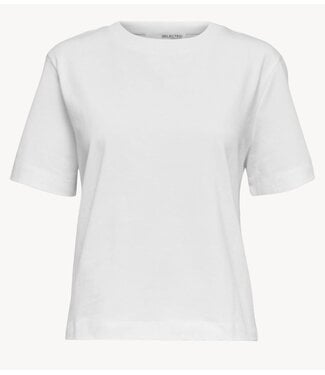Selected Top SLWESSENTIAL SS BOXY TEE NOOS bright white