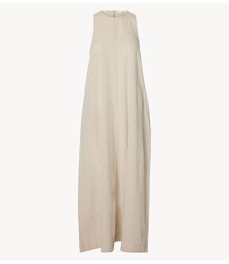 Selected Jurk SLFLUISA RELAXED LINEN BLEND DRESS NOOS Sandshell