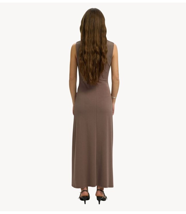 Selected Jurk SLFMOA SL ANKLE DRESS EX Chocolate Chip