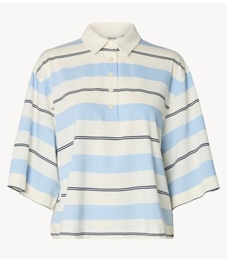 Selected Top SLFRELAXED MELLIE 2/4 POLO Egret Ocean