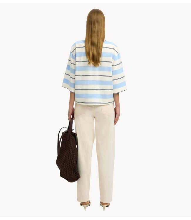 Selected Top SLFRELAXED MELLIE 2/4 POLO Egret Ocean