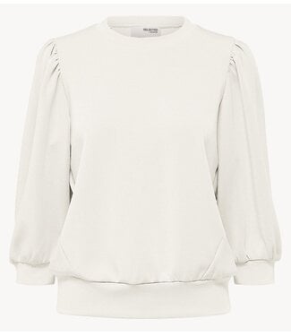 Selected Top SLWTENNY 3/4 SWEAT TOP NOOS Snow White