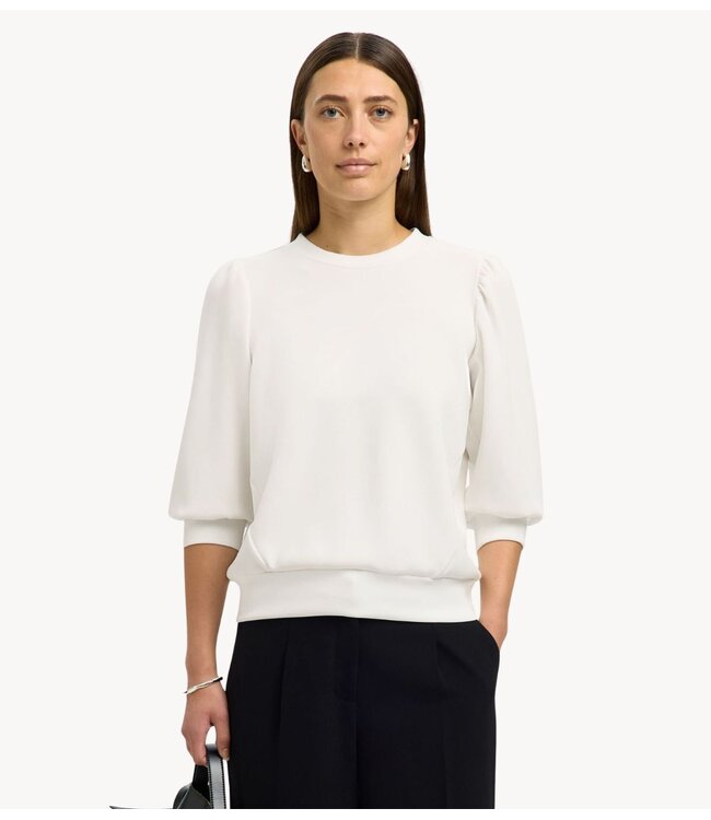Selected Top SLWTENNY 3/4 SWEAT TOP NOOS Snow White