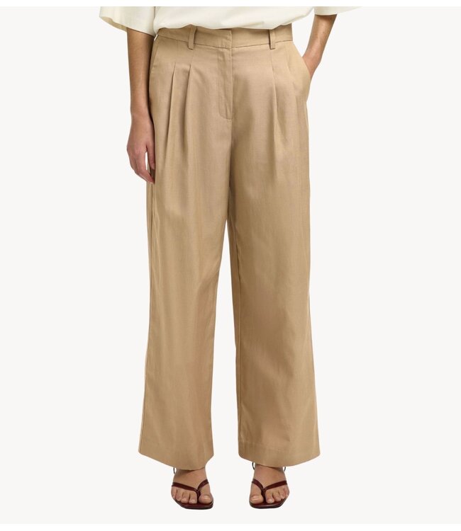 Selected Broek SLFEXTRA WIDE HW AMOUR PANT Weathered