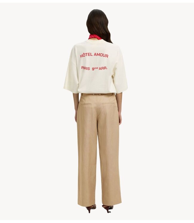 Selected Broek SLFEXTRA WIDE HW AMOUR PANT Weathered