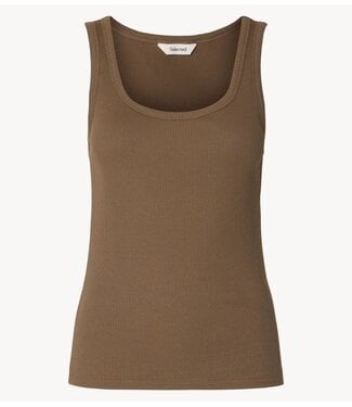 Selected Top SLWANNA U-NECK TANK TOP NOOS Chocolate Chip