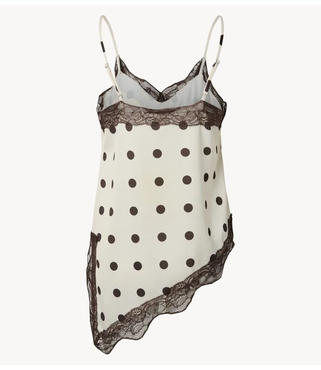 YAS Top YASEVELINE LACE STRAP TOP S Chocolate Brown  Pristine