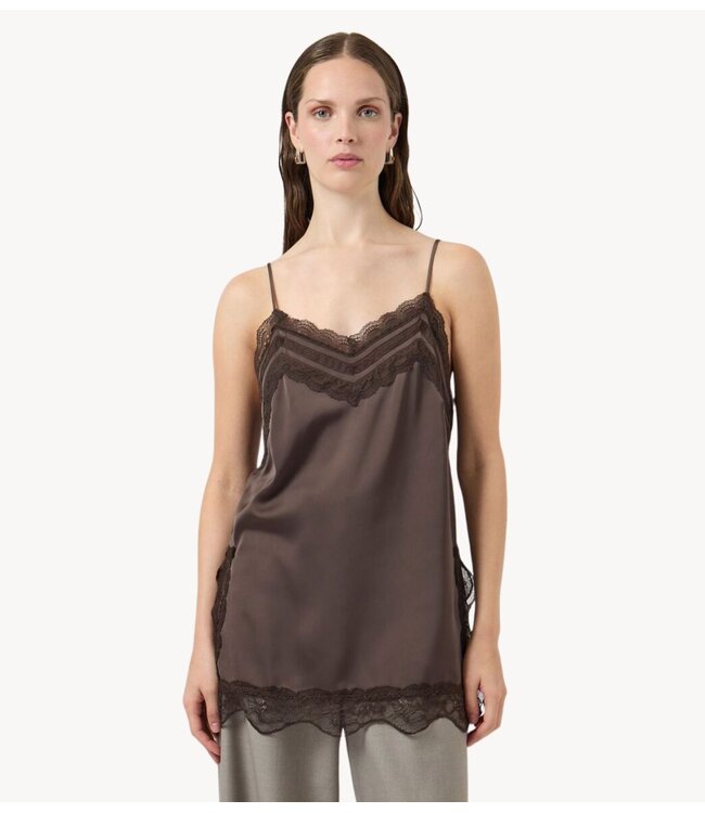 YAS Top YASFRANKIE STRAP TOP S. Chocolate Brown