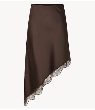 YAS Rok YASEVELINE HW MIDI LACE SKIRT S. Chocolate Brown