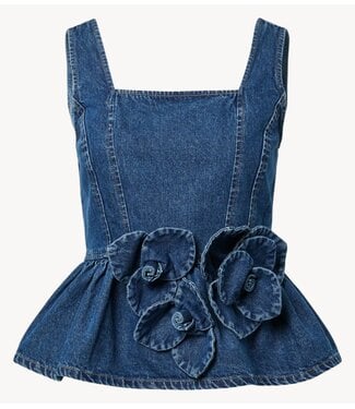 YAS Top YASELSIE SL PEPLUM DENIM TOP - SHOWAB Medium Blue Denim