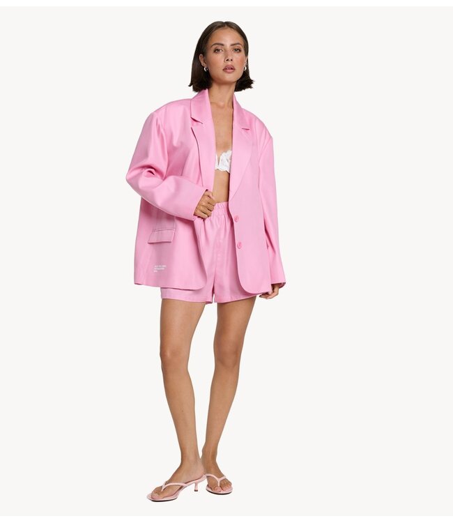 Alix The Label Blazer ladies woven rich oversized blazer  soft pink